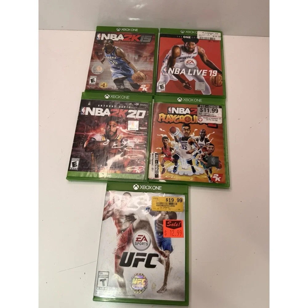 Xbox One Game Lot 5 NBA 2K15 2K20 Live 19 Playgrounds 2‎ UFC